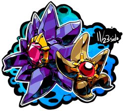 creatures_(company) dated evolutionary_line game_freak gen_1_pokemon nintendo no_humans pokemon pokemon_(creature) sido_(slipknot) signature starmie staryu white_background