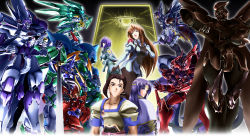 2boys 2girls amphysvena andvari_(mecha) crescens el-fenrir el-renmazuo el-stier elhaym_van_houten fei_fong_wong highres krelian krelian_(xenogears) mecha multiple_boys multiple_girls opiomorph original_weltall reglay robot seibzehn weltall-id weltall_id xenogears xenogears_(mecha) zohar