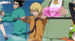 aikawa_love animated animated_gif bleach hirako_shinji kuna_mashiro muguruma_kensei ootoribashi_roujuurou sarugaki_hiyori sword ushouda_hachigen weapon yadoumaru_lisa