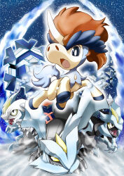 Rule 34 | 4others, alternate form, black kyurem, blue eyes, chibi, chibi inset, chibi only, colored bangs, cryogonal, dragon, dragon horns, dragon wings, fusion, gen 5 pokemon, horns, horse, ice, keldeo, keldeo (ordinary), kyurem, legendary pokemon, mane, midair, multiple others, mythical pokemon, nintendo, open mouth, outdoors, pokemon, pokemon (anime), pokemon (creature), pokemon bw (anime), pokemon focus, pokemon the movie: kyurem vs. the sword of justice, red hair, side-by-side, snow, snowflakes, solid eyes, turning head, tyakota, white kyurem, white kyurem (overdrive), wind, wings, yellow eyes