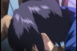 1girl :&gt;= animated blowjob_only censored cum cum_in_mouth cum_on_body cum_on_hair cum_on_tongue deepthroat ejaculation eyes_visible_through_hair facial fellatio hetero kangoku_senkan licking licking_penis lowres murakami_teruaki naomi_evans oral pantyhose penis purple_hair red_eyes short_hair sound tagme thighhighs tongue tongue_out tsundere video