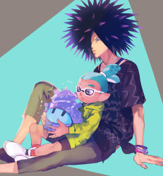 Rule 34 | 2boys, glasses, inkling player character, male focus, multiple boys, nintendo, ookiidesunone, size difference, splatoon (series), spyke (splatoon), tagme