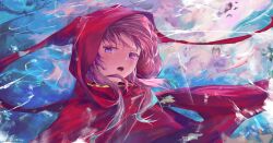 Rule 34 | 1girl, absurdres, airani iofifteen, airani iofifteen (indonesian casual), alinfaeleas, blue hair, cape, commentary, gradient hair, highres, hololive, hololive indonesia, hood, hooded cape, long hair, long sidelocks, looking at viewer, multicolored hair, official alternate costume, open mouth, pink hair, purple eyes, red cape, sidelocks, solo, upper body, virtual youtuber, wind