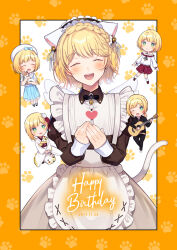 1boy :3 :d ;d ^_^ acoustic_guitar androgynous animal animal_ears apron bell beret black_bow black_bowtie black_hairband black_jacket black_pants black_ribbon black_shoes blonde_hair blue_bow blue_dress blush bob_cut border bow bowtie braid brown_dress buttons calico_cat cat cat_boy cat_ears cat_hair_ornament cat_tail chibi chibi_inset closed_eyes closed_mouth collared_dress collared_shirt commentary_request dated detached_collar dress egasumi floral_print flower frilled_apron frilled_hairband frilled_shirt frilled_sleeves frills fuji_fujino gakuran green_eyes guitar hair_bell hair_flower hair_ornament hairband half_crown_braid hands_up happy_birthday hat hat_bow heart highres holding holding_animal holding_cat holding_guitar holding_instrument instrument jacket japanese_clothes jingle_bell juliet_sleeves kikumon kimono long_sleeves looking_at_viewer low_ponytail maid maid_apron male_focus neck_bell nijisanji obi obiage off-shoulder_shirt off_shoulder official_alternate_costume one_eye_closed open_mouth orange_border pants parted_bangs paw_print pinafore_dress plaid_clothes plaid_shorts pleated_dress pleated_shorts ponytail print_kimono puffy_sleeves red_flower red_sash red_shoes red_shorts ribbon sash school_uniform shirt shoes short_hair short_sleeves shorts single_braid sleeveless sleeveless_dress smile socks suzuya_aki suzuya_aki_(1st_costume) suzuya_aki_(2nd_costume) suzuya_aki_(3rd_costume) suzuya_aki_(4th_costume) suzuya_aki_(5th_costume) tail tassel tassel_hair_ornament trap virtual_youtuber wavy_hair white_apron white_background white_dress white_flower white_hat white_kimono white_ribbon white_shirt white_shoes white_socks