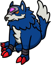 Rule 34 | animal ears, digimon, digimon (creature), highres, loogamon, meme, solo, tail, wolf, wolf ears, wolf tail