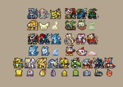 ankylomon aquilamon armadillo armadimon bird bug cat chibimon chicomon covered_eyes cross digimon digimon_(creature) digmon dinobeemon doguu expressionless fladramon fusion hawkmon helmet holsmon imperialdramon imperialdramon_dragon_mode imperialdramon_fighter_mode leafmon lighdramon long_ears magnamon mask minomon nefertimon paildramon patamon pegasmon pixel_art poromon pururumon shakkoumon shurimon silphymon slashangemon stingmon submarimon tailmon tsubumon upamon v-mon valkyrimon wings wormmon xv-mon