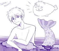 gorgonz0laaa gorgonzola nagisa_kaworu neon_genesis_evangelion selkie_(mythology) tagme