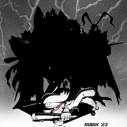 Rule 34 | ban-tyo, banchogolemon, bancholeomon, bancholilimon, banchomamemon, banchostingmon, banchou, baseball bat, delinquent, digimon, digimon (creature), hat, highres, lightning, red eyes, shadow