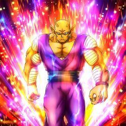 1boy aura dragon_ball dragon_ball_super dragon_ball_super_super_hero highres lightning muscular muscular_male official_art orange_piccolo serious solo