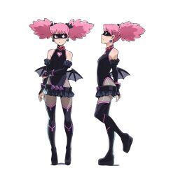 1girl full_body haneyama_kazuho leotard multiple_views official_art pink_hair solo transparent_background twintails vigilante_-boku_no_hero_academia:_illegals-