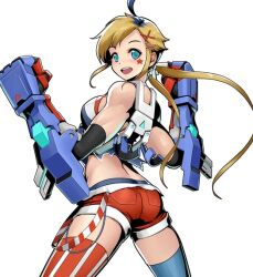 1girl ass gauntlets metal_slug metal_slug_attack official_art rocky_(metal_slug) shorts snk tagme