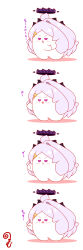 :d absurdres ahoge blue_archive blush chibi clenched_teeth colored_shadow grey_hair hair_ornament hairclip halo highres hina_(blue_archive) horns kurukurumagical long_hair open_mouth outstretched_arm parted_bangs purple_eyes shadow single_hair_intake smile standing teeth translation_request v-shaped_eyebrows very_long_hair white_background