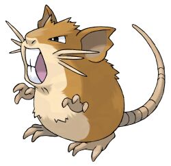 animal_focus full_body gen_1_pokemon nintendo no_humans official_art pokemon pokemon_(creature) pokemon_focus pokemon_frlg raticate solo sugimori_ken teeth third-party_source transparent_background