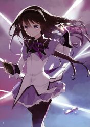 10s 1girl absurdres akemi_homura akemi_homura_(magical_girl) argyle_clothes argyle_pantyhose black_hair braid broken_eyewear explosive female_focus glasses glowing grenade hairband highres long_hair magical_girl mahou_shoujo_madoka_magica mahou_shoujo_madoka_magica_(anime) non-web_source pantyhose purple_eyes scan solo tears tiv