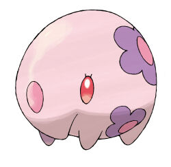 animal_focus eyelashes full_body gen_5_pokemon highres munna nintendo no_humans official_art pokemon pokemon_(creature) pokemon_bw pokemon_focus red_eyes simple_background solo sugimori_ken third-party_source white_background