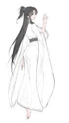 absurdres breasts chinese_clothes ge_tianzun hanfu highres huge_breasts large_breasts makeup mature_female original simple_background solo standing