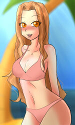 Rule 34 | brown eyes, brown hair, digimon, highres, long hair, looking at viewer, swimsuit, tachikawa mimi