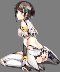 1girl anemori_ayano ass ass_cutout butt_crack clothing_cutout high_heels misaki_kurehito panties ragnastrike_angels short_hair tagme thighhighs underwear