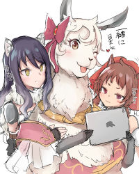 Rule 34 | 2girls, animal ears, black hair, brown hair, highres, long hair, multiple girls, nyakonro (nekonro), princess connect!, lima (princess connect!), rin (princess connect!), shiori (princess connect!), yellow eyes