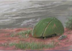 Rule 34 | damaged, grass, gundam, jason (kaiten kussaku kikou), mecha, mobile suit gundam, no humans, robot, water, zaku