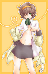 Rule 34 | 00s, bad id, bad pixiv id, brown hair, code geass, crossdressing, green eyes, hairband, kururugi suzaku, male focus, muu, school uniform, skirt, solo, undressing