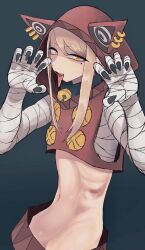 1girl fang long_tongue sharp_teeth source_request tagme teeth tongue zepitaph