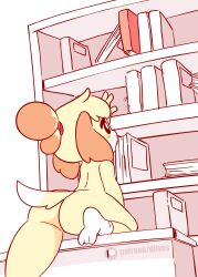 1girl animal_crossing animated animated_gif anus ass bad_tag diives female female_focus from_behind fur furry isabelle_(animal_crossing) nintendo nude pussy solo solo_focus tail