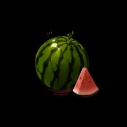 black_background food food_focus fruit highres no_humans original simple_background watermelon watermelon_slice yatsumeunagi