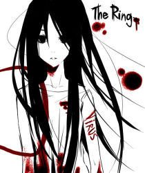 1girl black_hair blood female_focus ghost solo the_ring twilightmia virus yamamura_sadako