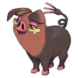 animal_focus artist_request full_body grey_eyes nintendo no_humans nostrils official_art oinkologne oinkologne_(female) om pig pokemon pokemon_(creature) pokemon_focus pokemon_sv smile solo third-party_source transparent_background