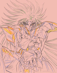 armor gemini_saga hayama_jun&#039;ichi layout long_hair pencil_trace production saint_seiya very_long_hair unfinished