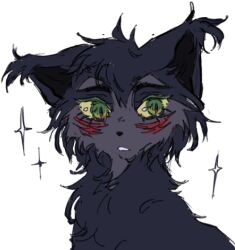 Rule 34 | animal, animal focus, green eyes, no humans, original, purple fur, simple background, sparkle, teeth, upper body, warrior cats, white background, wxlfpatch