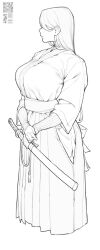 Rule 34 | 1girl, highres, hime cut, holding, japanese clothes, katana, kimono, sword, weapon