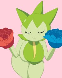 breasts dream-cassette gen_3_pokemon highres large_breasts navel nintendo pokemon pokemon_(creature) roselia_(pokemon) thick_thighs thighs wide_hips