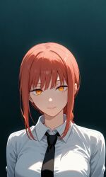 1girl makima_(chainsaw_man) orange_eyes red_hair