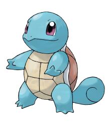 animal_focus closed_mouth full_body gen_1_pokemon highres nintendo no_humans nostrils official_art pokemon pokemon_(creature) pokemon_focus pokemon_frlg purple_eyes shell smile solo squirtle standing sugimori_ken third-party_source transparent_background