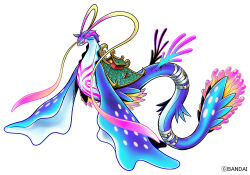 belt blue_skin body_markings colored_skin commentary_request digimon digimon_(creature) digimon_liberator dragon full_body missing_commentary no_humans official_art palace ryugumon simple_background solo white_background white_belt yellow_eyes