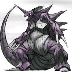 arugeri claws fangs gen_1_pokemon nidoking nintendo no_humans pokemon pokemon_(creature) realistic solo