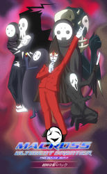 abstract_background angel_(evangelion) arakune arc_system_works blazblue blazblue:_calamity_trigger bleach character_request choujikuu_yousai_macross creature crossover death_(entity) english_text engrish_text fushigi_no_umi_no_nadia gargoyle_(nadia) ghostface grim_reaper highres hollow_(bleach) kaonashi macross mask menos_grande microphone multiple_crossover neon_genesis_evangelion no_humans open_mouth ossannoa parody partially_translated ranguage sachiel_(evangelion) scream_(movie) screaming sen_to_chihiro_no_kamikakushi shinigami-sama soul_eater trait trait_connection translation_request uboa yume_nikki