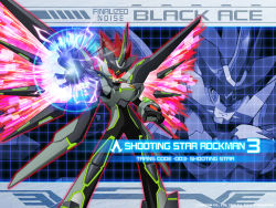 00s black_ace capcom electric highres mega_man_(series) mega_man_star_force_(series) red_eyes red_hair shooting_star_rockman tagme wings