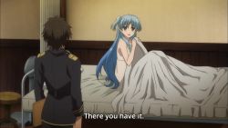 Rule 34 | 1boy, 1girl, :o, animated, barefoot, bed, bed sheet, blue eyes, blue hair, blush, breasts, brown eyes, brown hair, chtholly nota seniorious, confession, crying, embarrassed, feet, flick, forehead flick, hetero, indoors, kiss, kissing forehead, long hair, massage, matching hair/eyes, moaning, nightgown, parted lips, sexually suggestive, shuumatsu nani shitemasu ka?, shy, sleeping, small breasts, sound, tagme, toe scrunch, two side up, video, willem kmetsch