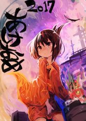 1girl 2017 absurdres female_focus folded_ponytail highres inazuma_(kancolle) japanese_clothes kaamin_(mariarose753) kantai_collection kimono short_hair solo