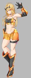 Rule 34 | 1girl, absurdres, artist request, blonde hair, gloves, groin, highres, navel, scar, scar on face, smile, tagme
