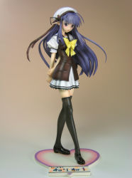 00s black_thighhighs figure hat nerine photo_(medium) purple_hair school_uniform serafuku shuffle! solo thighhighs white_hat