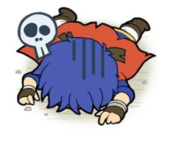 1boy artist_request blue_hair chibi fainted fire_emblem fire_emblem:_path_of_radiance ike_(fire_emblem) line_sticker_available lowres lying male_focus nintendo official_art on_stomach short_hair solo sticker_(medium) transparent_background