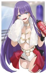 1girl blue_eyes bottle fate/grand_order fate_(series) hino_hinako martha_(fate) purple_hair tagme water water_bottle