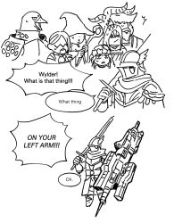 3girls 4boys armor armored_core armored_core_vi:_fires_of_rubicon bird_boy brother_and_sister chocytd duchess_(elden_ring) elden_ring elden_ring_nightreign flower_wreath gloves guardian_(elden_ring) hat hat_over_eyes hat_over_one_eye helmet highres ironeye_(elden_ring) large_hat long_hair monochrome multiple_boys multiple_girls open_mouth raider_(elden_ring) recluse_(elden_ring) revenant_(elden_ring) siblings winged_helmet witch witch_hat wooden_staff wylder_(elden_ring)
