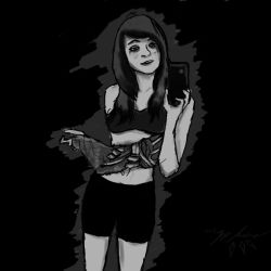 1girl female_focus greyscale monochrome naruto_(series) naruto_shippuuden sai sketch solo tagme