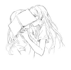 Rule 34 | 2girls, bang dream!, bang dream! it&#039;s mygo!!!!!, book, chihaya anon, chinese commentary, closed mouth, commentary request, cropped torso, eye contact, greyscale, hand in another&#039;s hair, highres, holding, holding book, imminent kiss, long hair, looking at another, monochrome, multiple girls, muonrei00, nagasaki soyo, parted lips, puffy short sleeves, puffy sleeves, short sleeves, simple background, upper body, variant set, white background, yuri