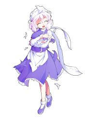 1girl alphes_(style) apron bobby_socks breasts commentary_request dairi defeat frilled_skirt frills full_body hair_between_eyes hat highres large_breasts large_variant_set letty_whiterock long_sleeves parody purple_shirt purple_shoes purple_skirt shirt shoes short_hair skirt skirt_set socks solo standing style_parody tachi-e torn_clothes touhou transparent_background triangular_headpiece turtleneck undershirt variant_set waist_apron white_apron white_hair white_hat white_shirt white_socks